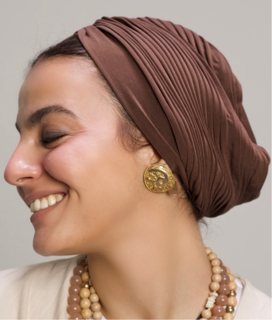 Brown Casual Whisper Drape Turban