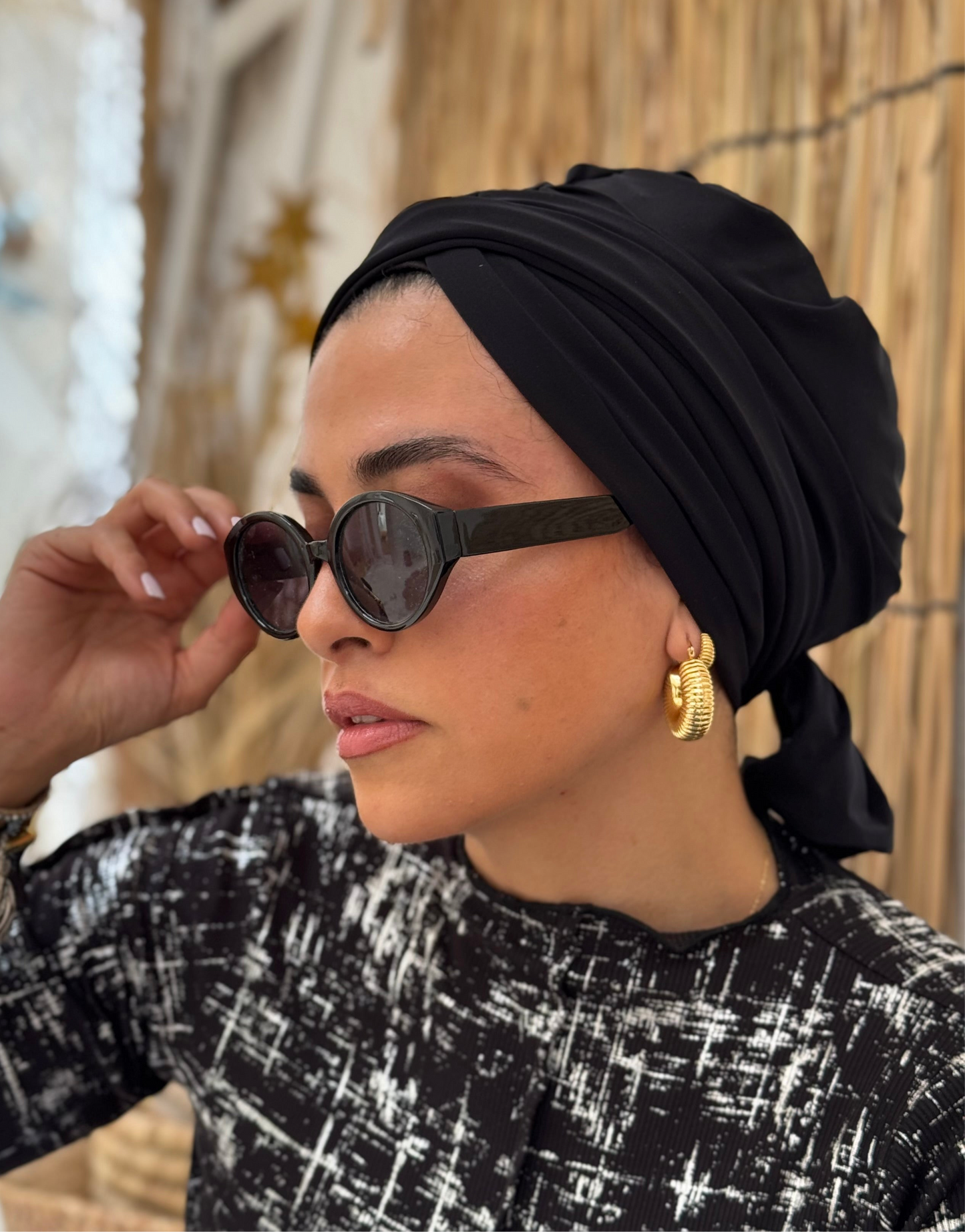 Black Summer Twist Turban