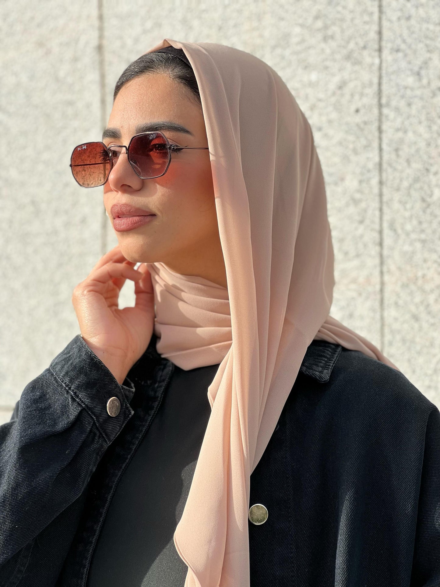 Turkish Double Layer Chiffon Scarf Dusty Rose