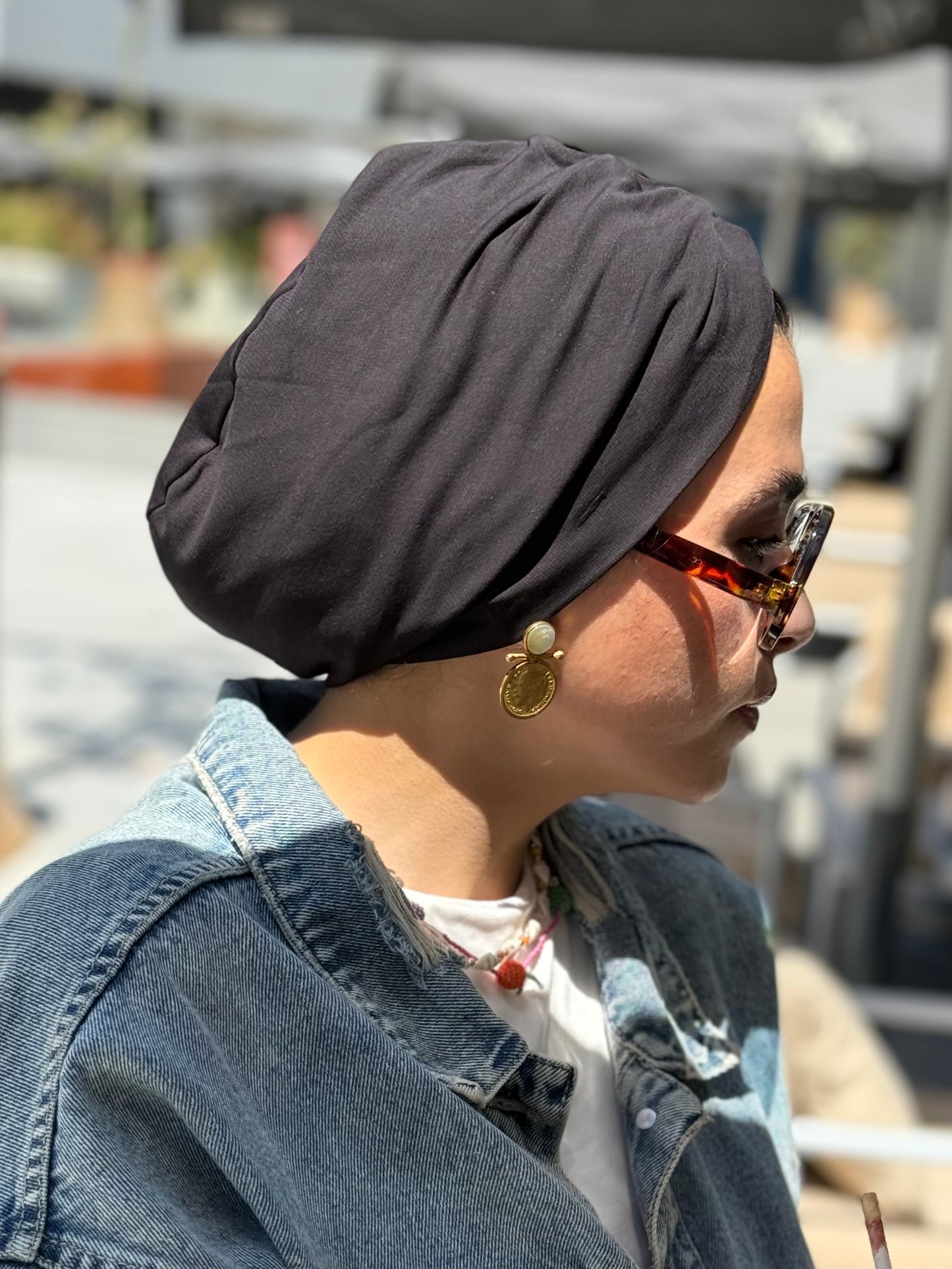 Black Pure Cotton Turban