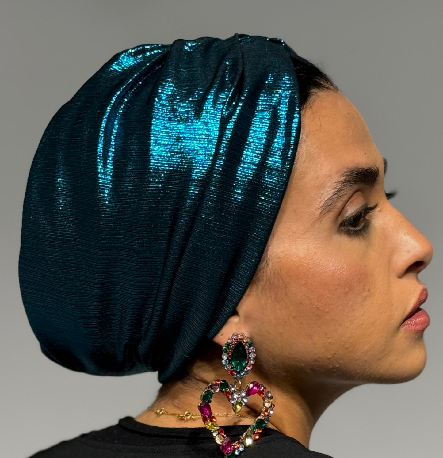 Wild Cyan Blue Classic Drape Turban (DUAL LOOKS)