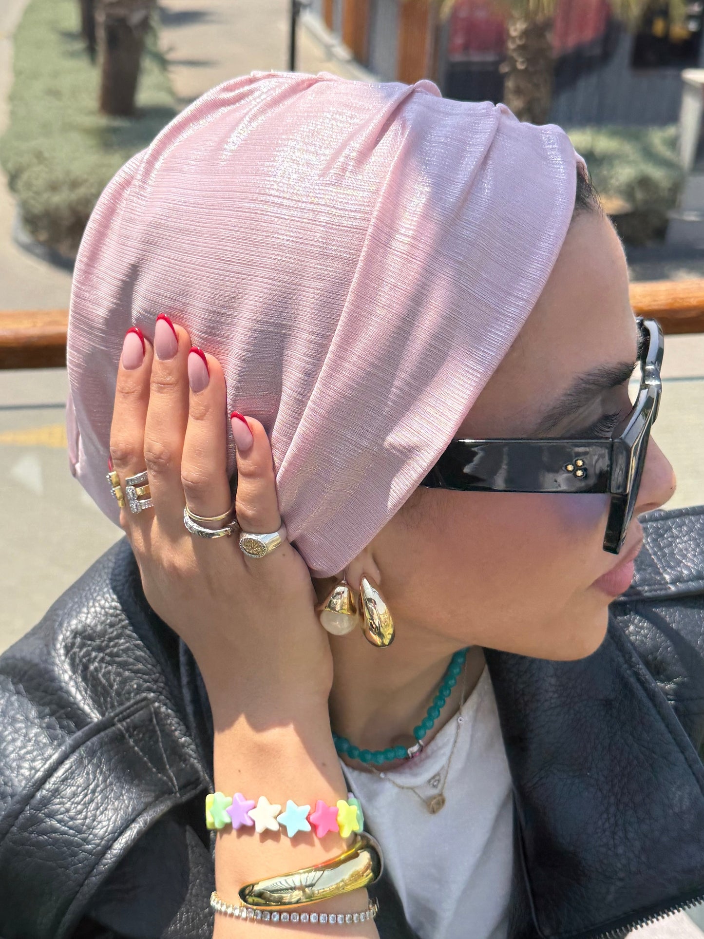 Rose Classic Light Shimmer Turban