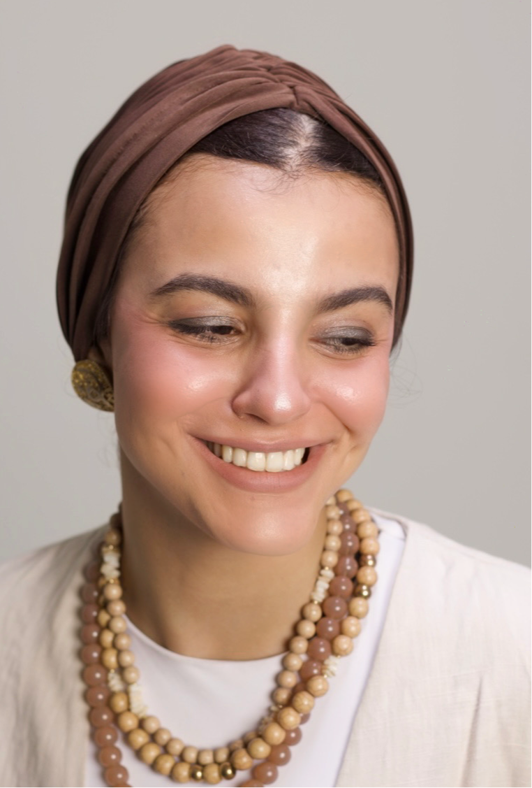 Brown Casual Whisper Drape Turban