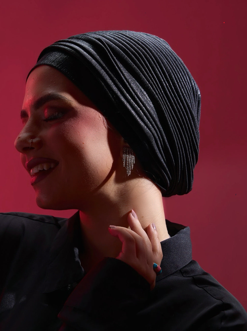 Black Whisper Drape Turban
