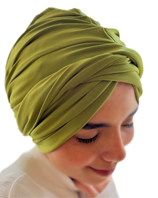 Lime Green Twist Wrap Turban