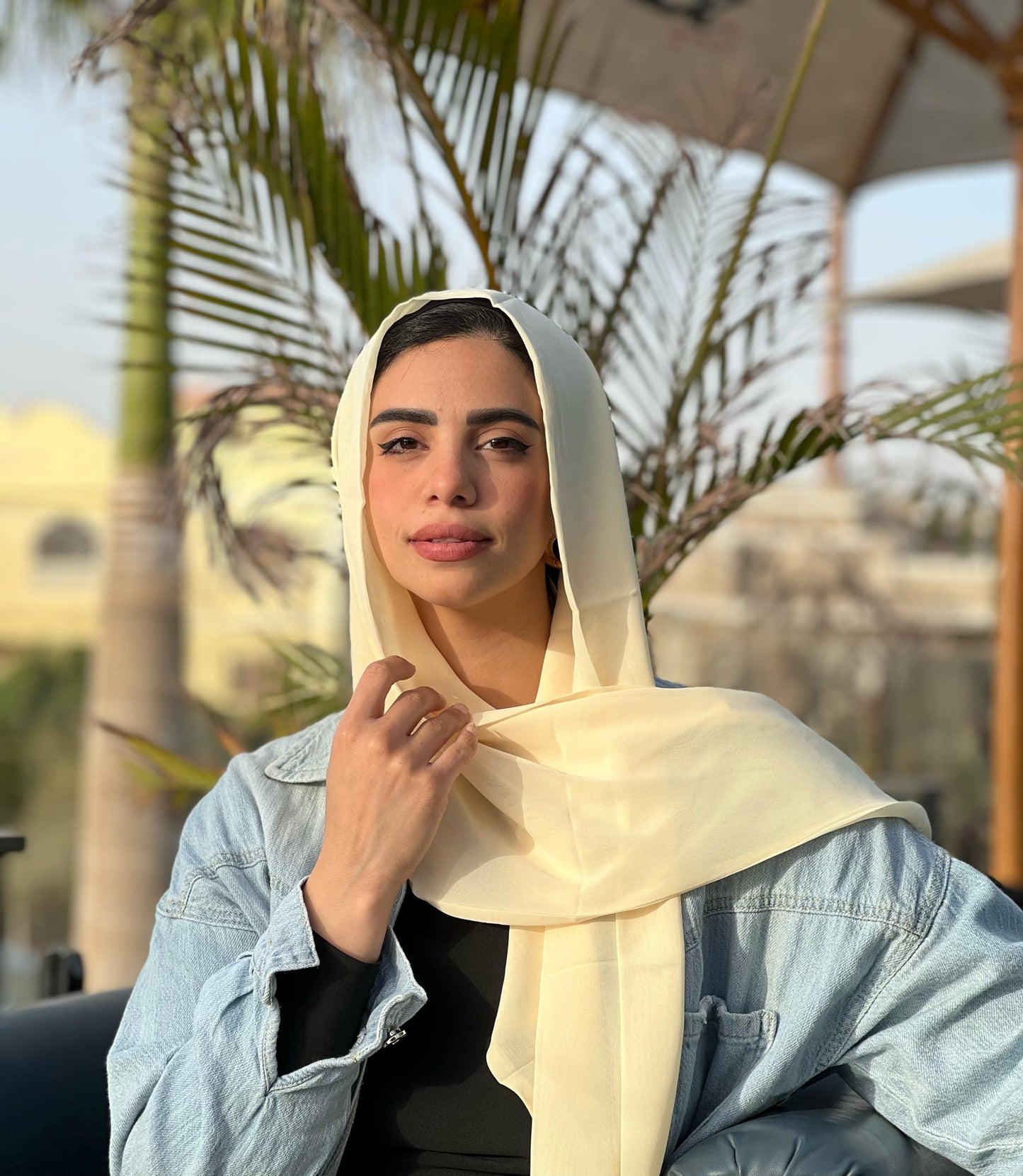 Turkish Double Layer Chiffon Scarf ButterYellow