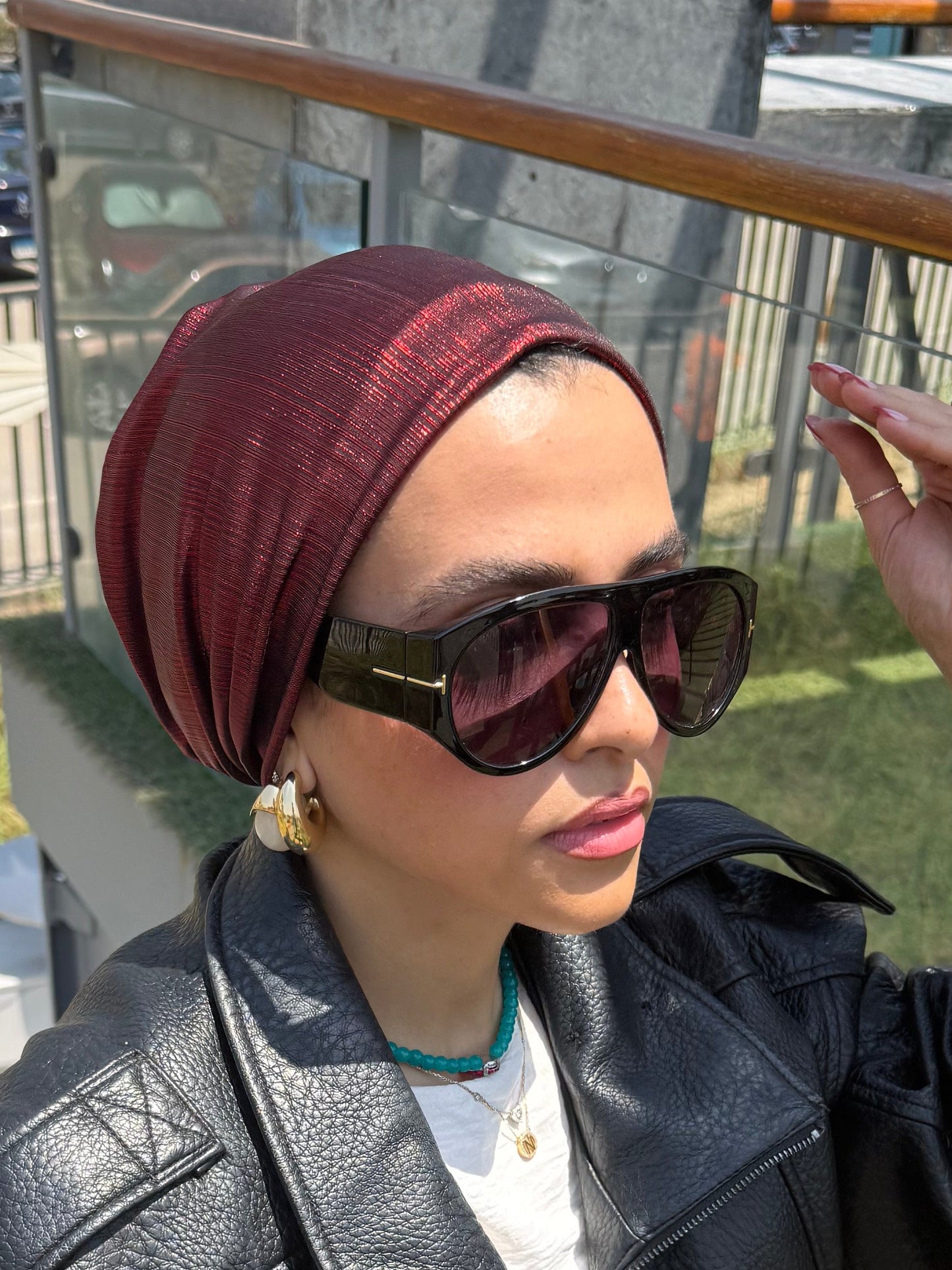 Maroon Classic Light Shimmer Turban
