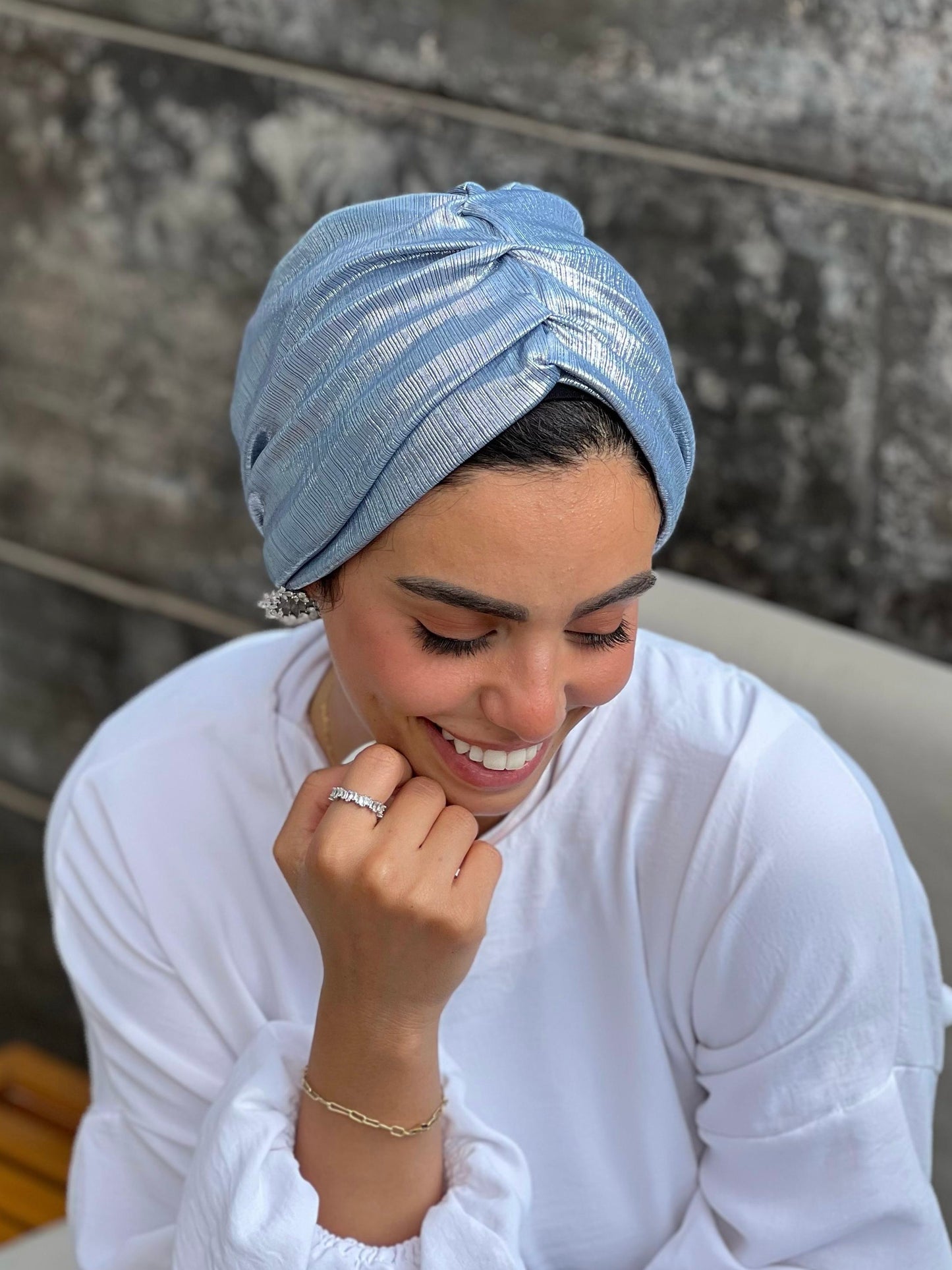 Blue Classic Drape Turban