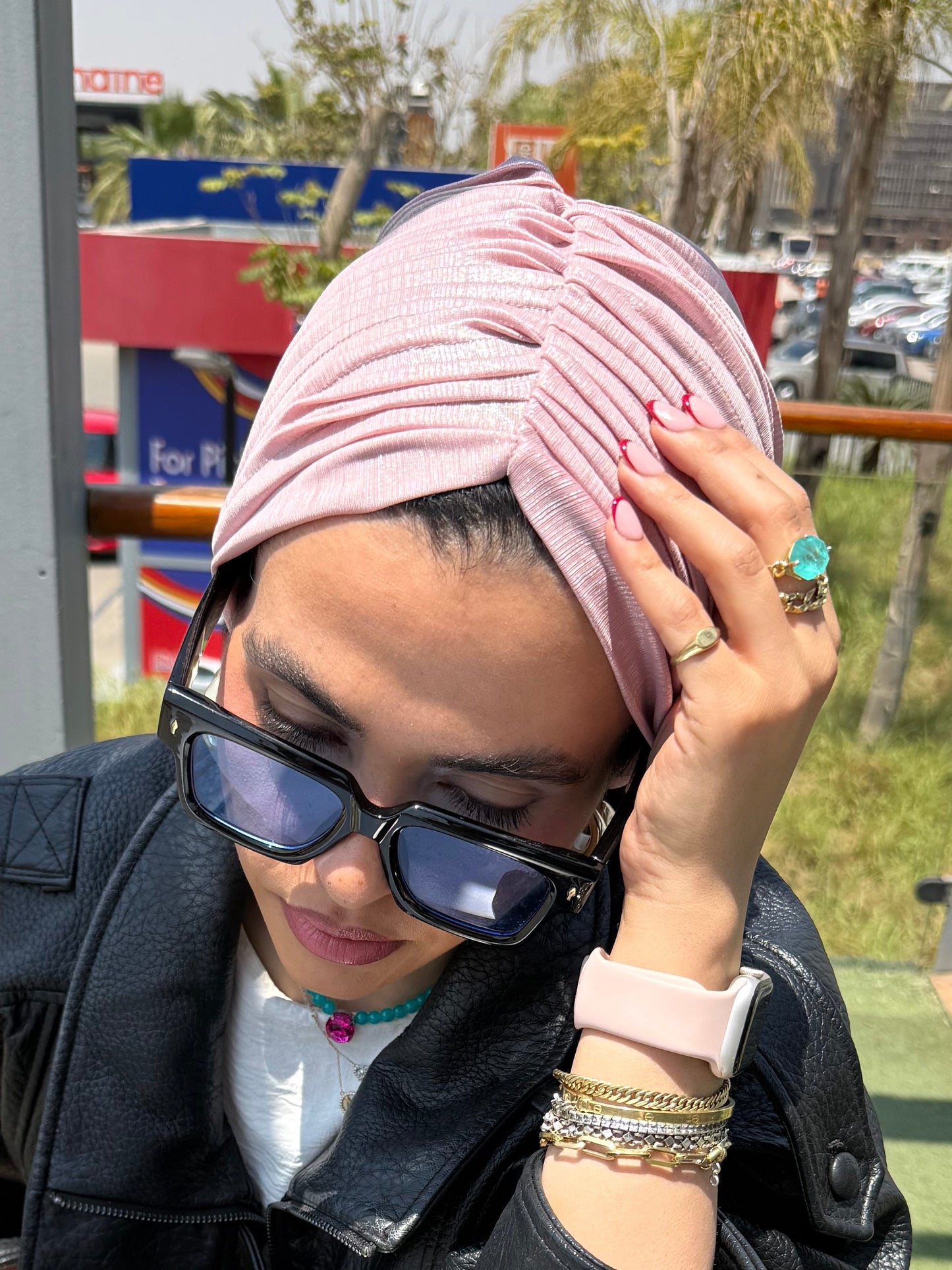 Rose Whisper Light Shimmer Turban