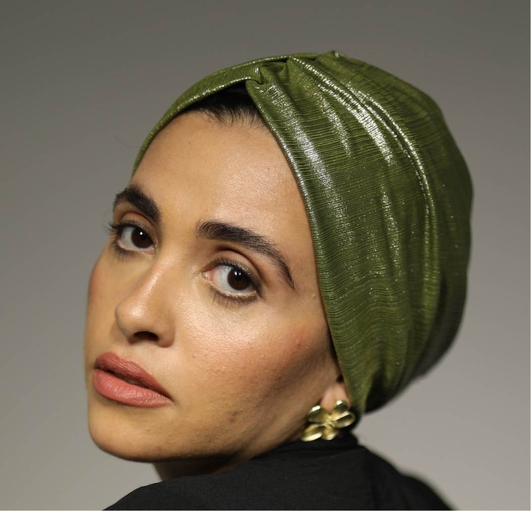 Moss Green Classic Drape Turban (DUAL LOOKS)