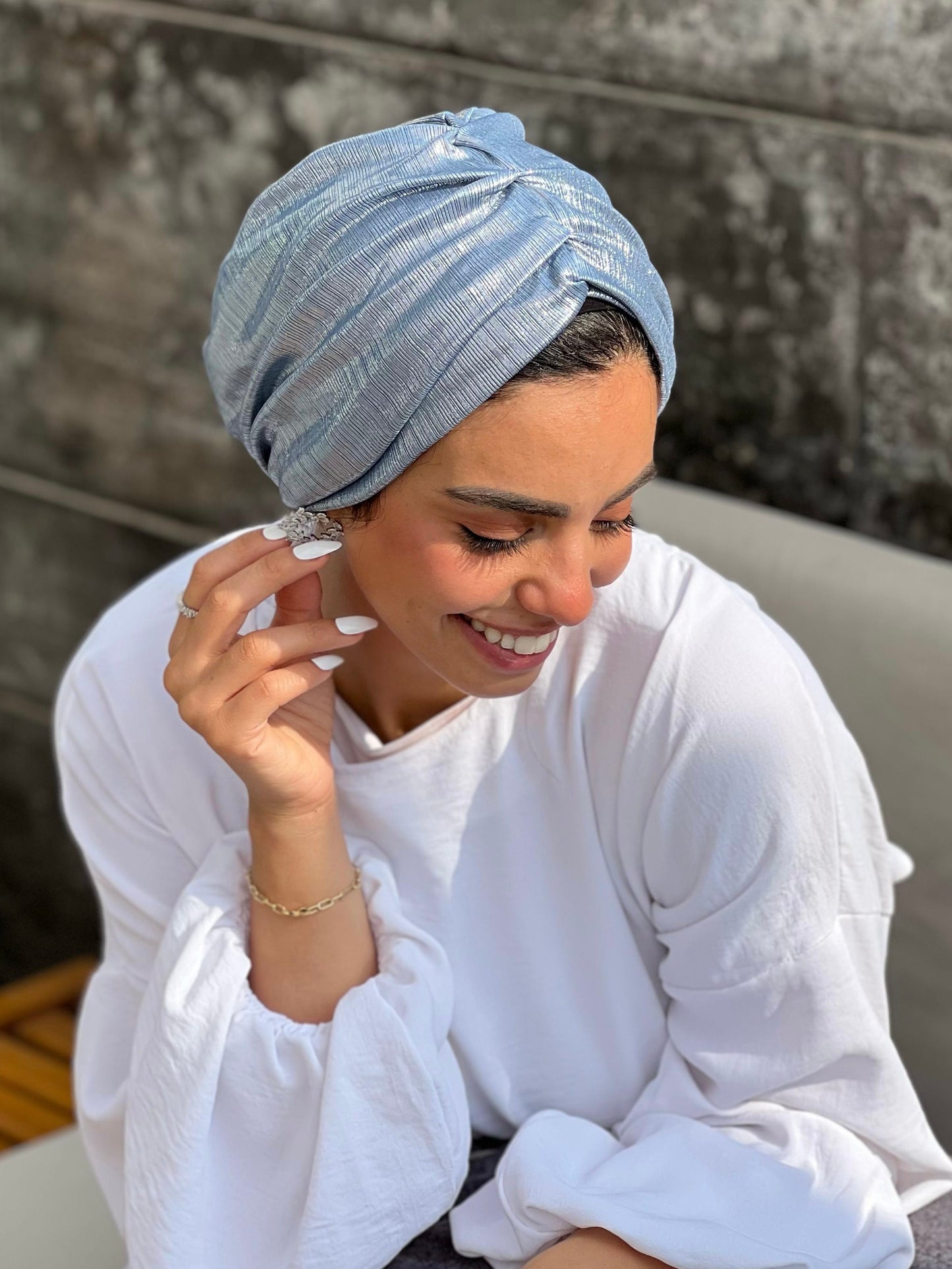 Blue Classic Drape Turban