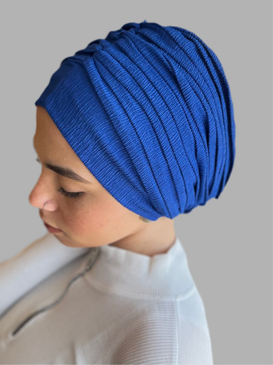 Blue Casual Drape Turban (DUAL LOOKS)