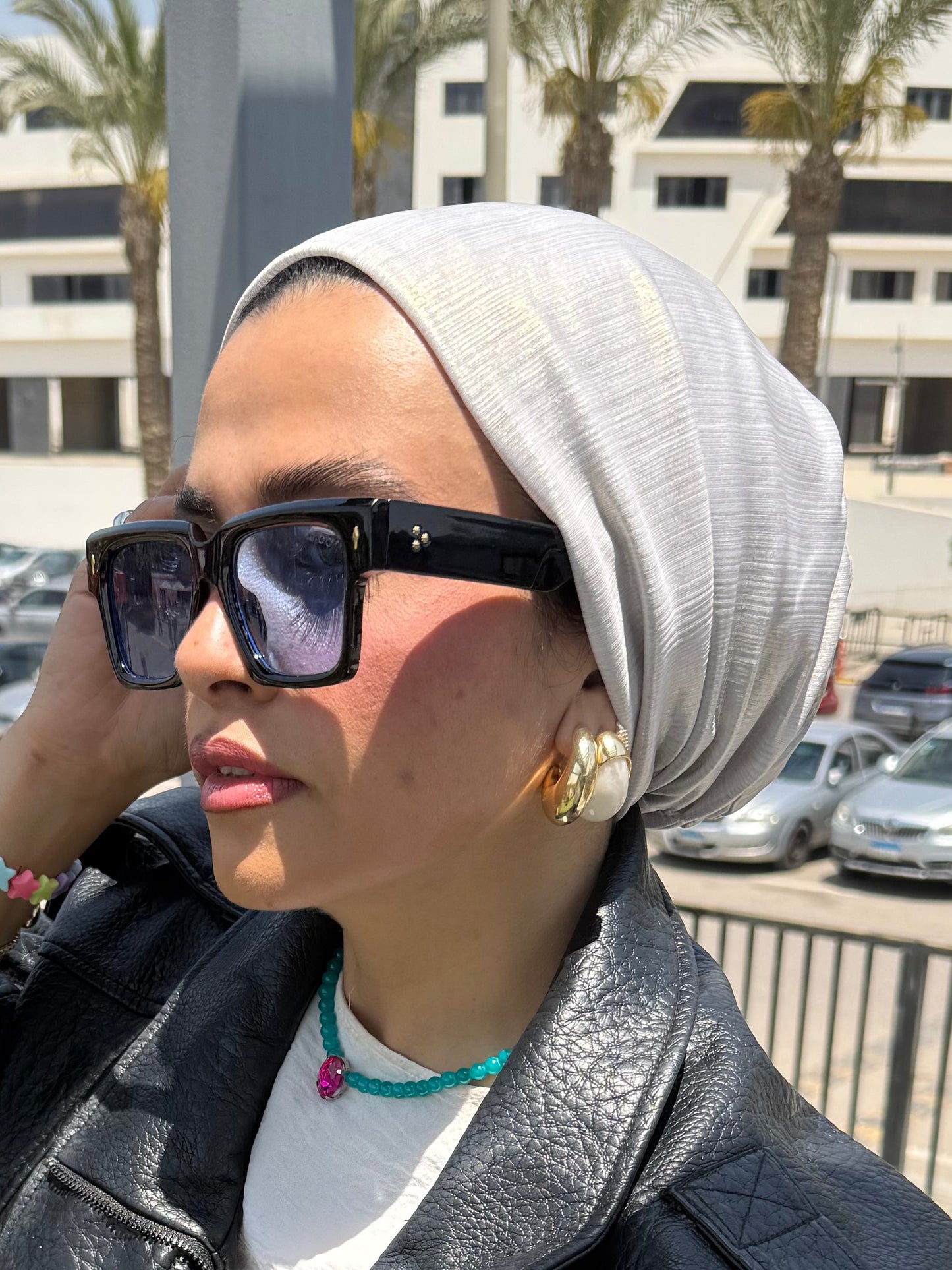 White Gold Classic Light Shimmer Turban