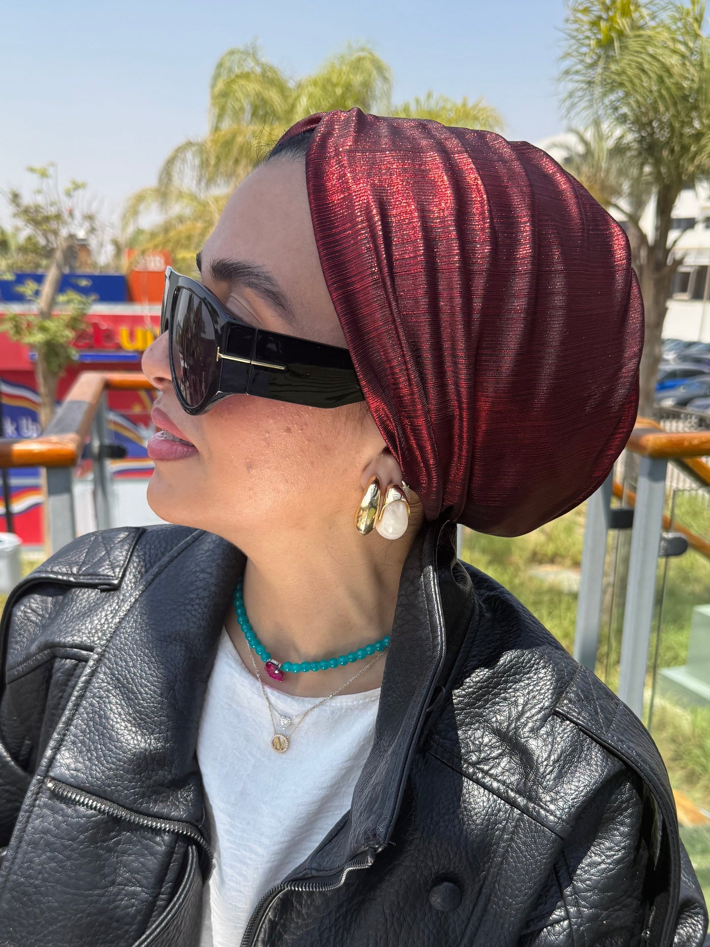 Maroon Classic Light Shimmer Turban
