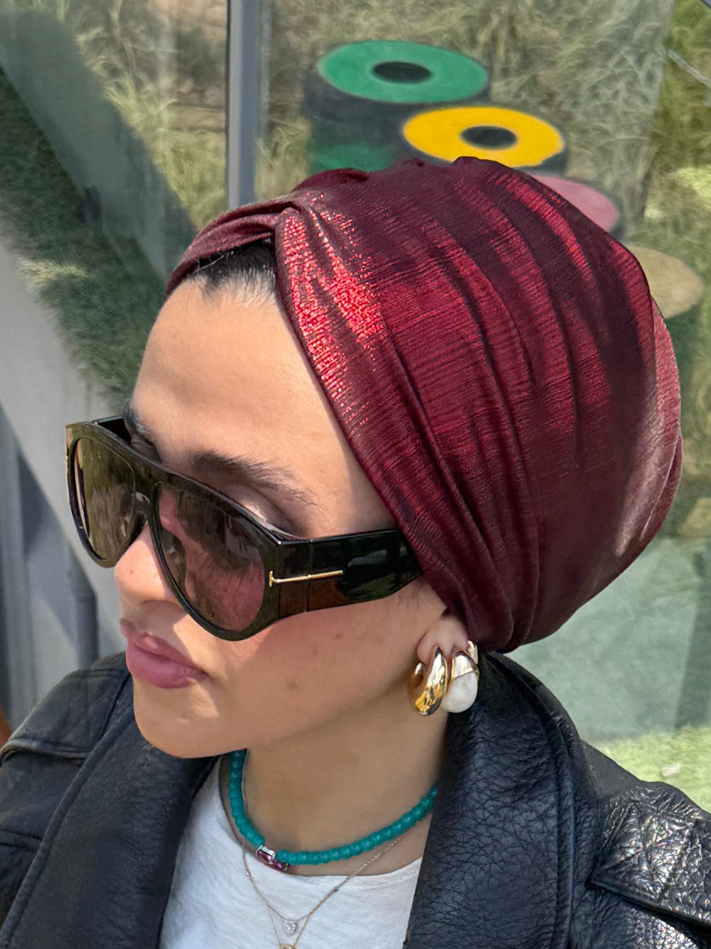 Maroon Classic Light Shimmer Turban