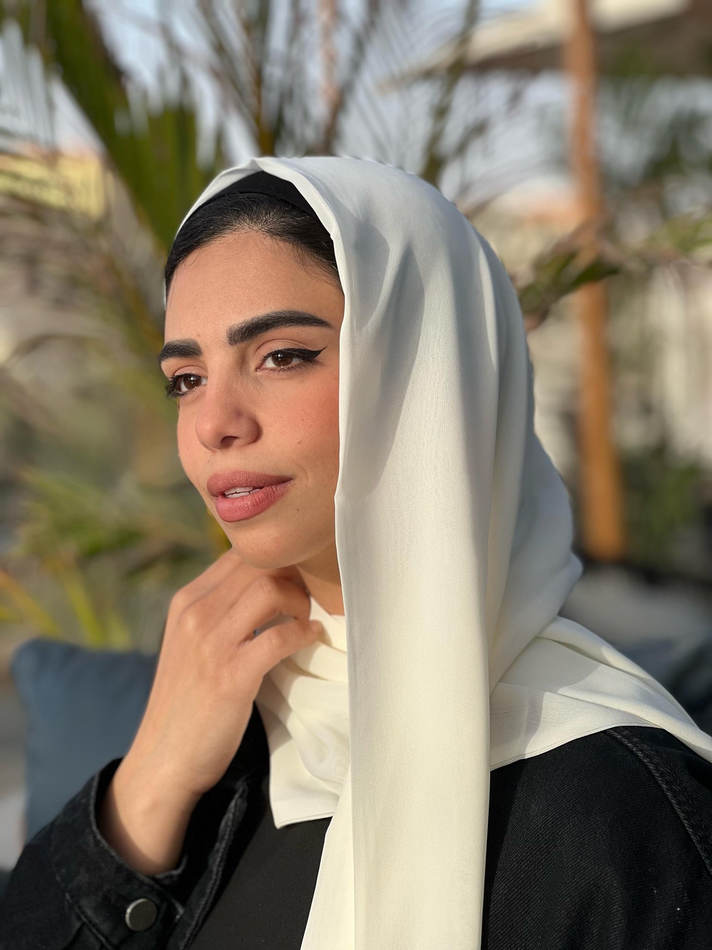 Turkish Double Layer Chiffon Scarf OffWhite