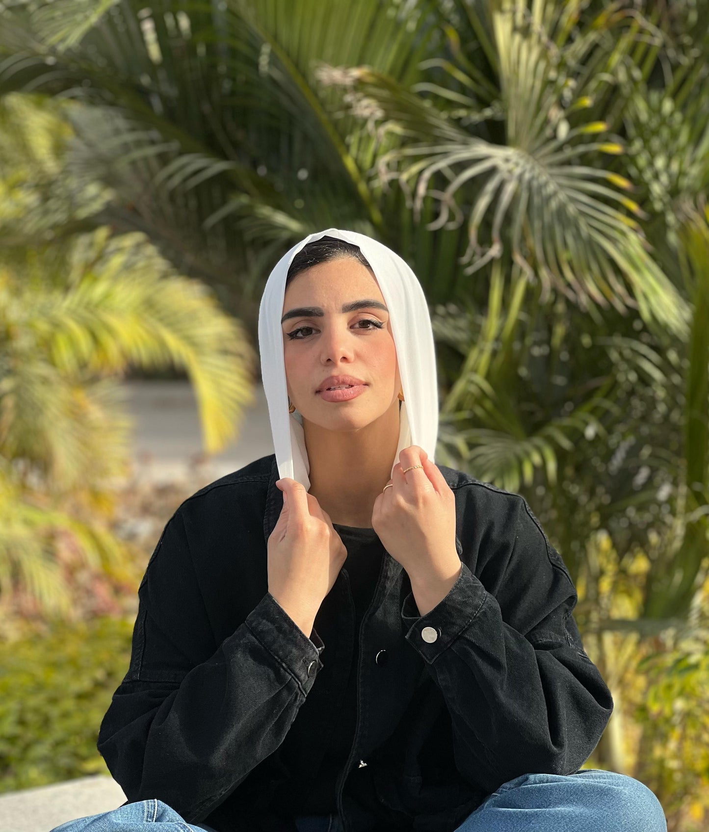 Turkish Double Layer Chiffon White Scarf