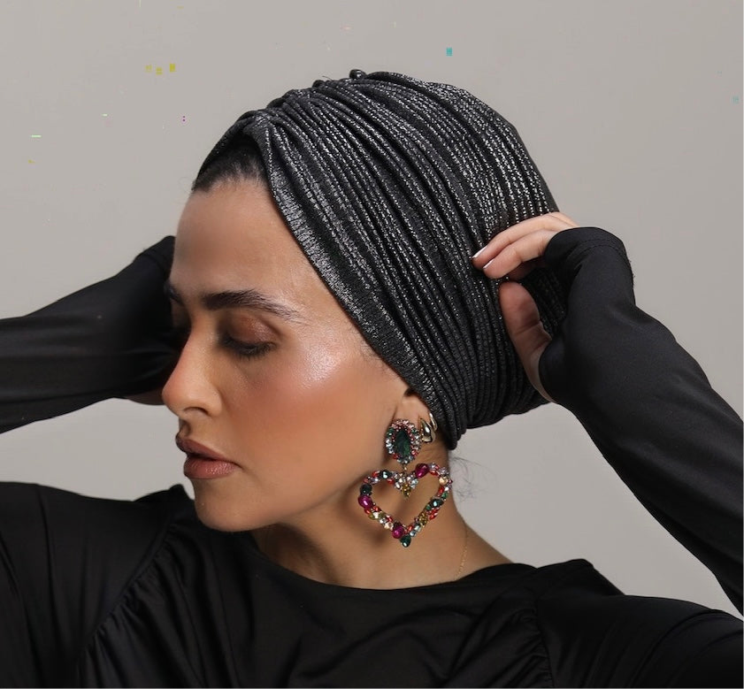 Silver Whisper Drape Turban 🩶
