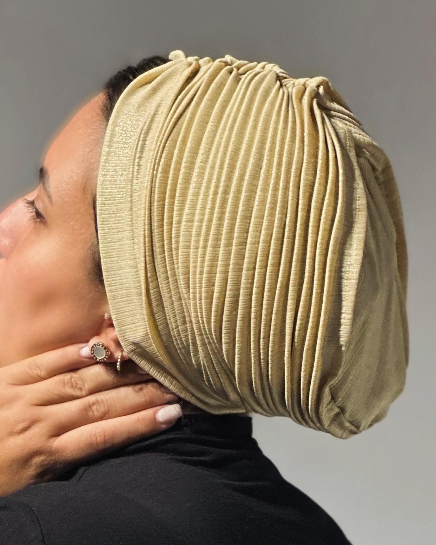 Yellow Gold Whisper Drape Turban (Dual Looks)