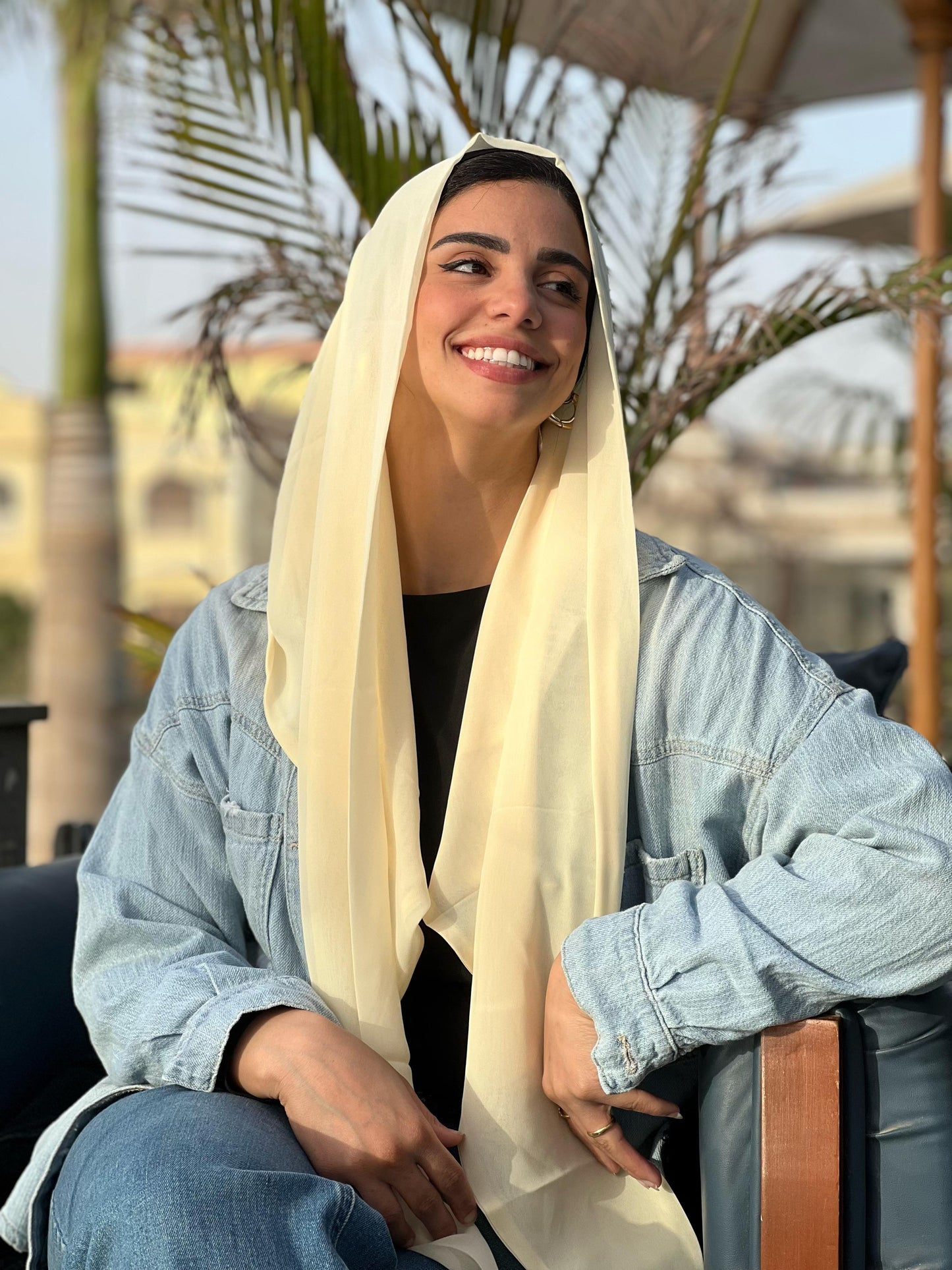 Turkish Double Layer Chiffon Scarf ButterYellow