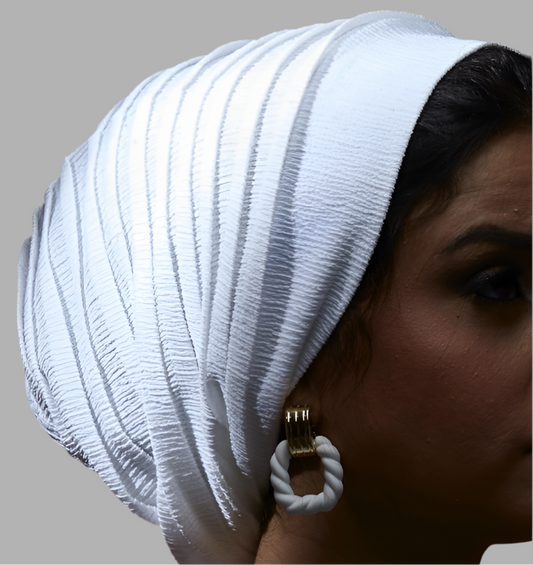 White Casual Drape Turban (DUAL LOOKS)