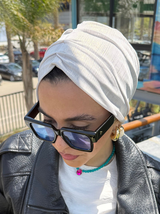 White Gold Classic Light Shimmer Turban