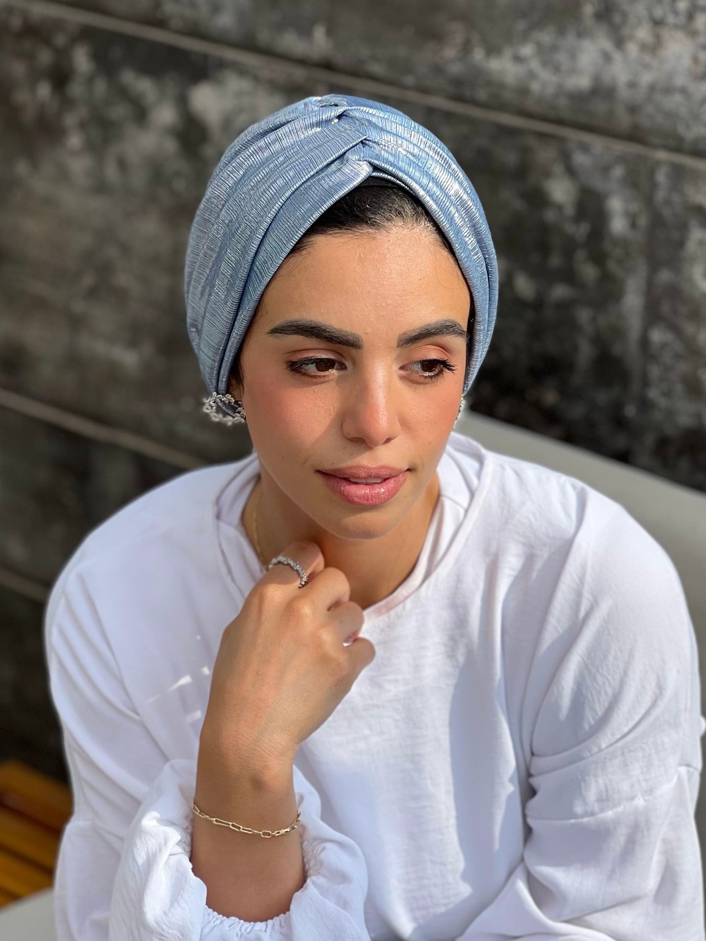 Blue Classic Drape Turban