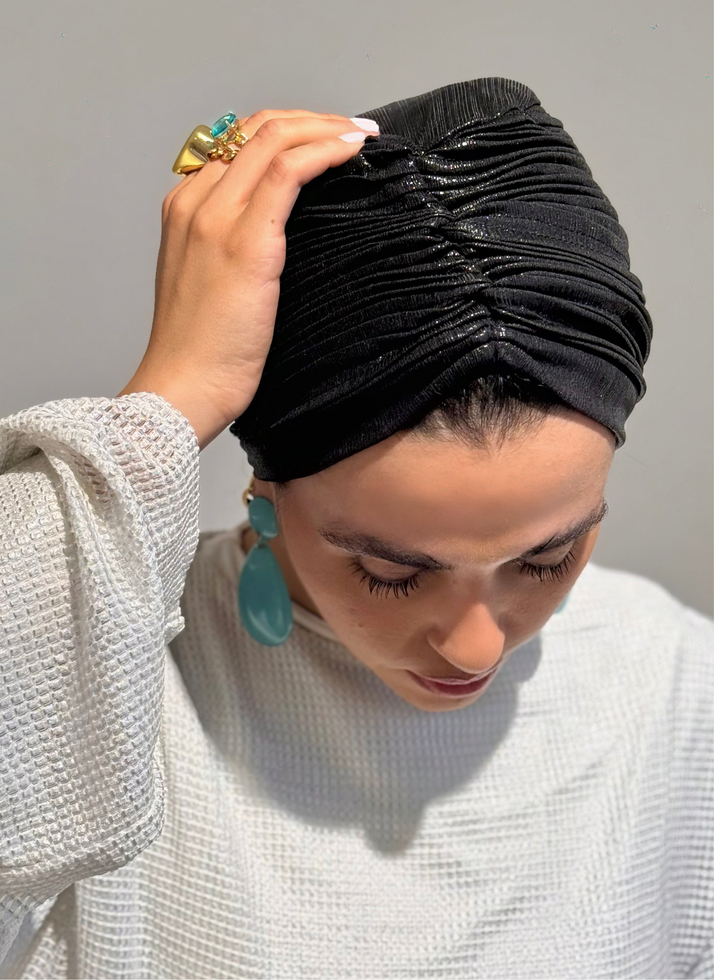 Black Whisper Drape Turban