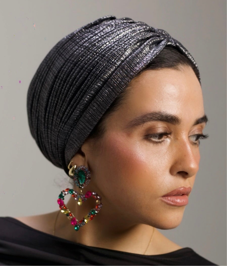 Silver Whisper Drape Turban 🩶
