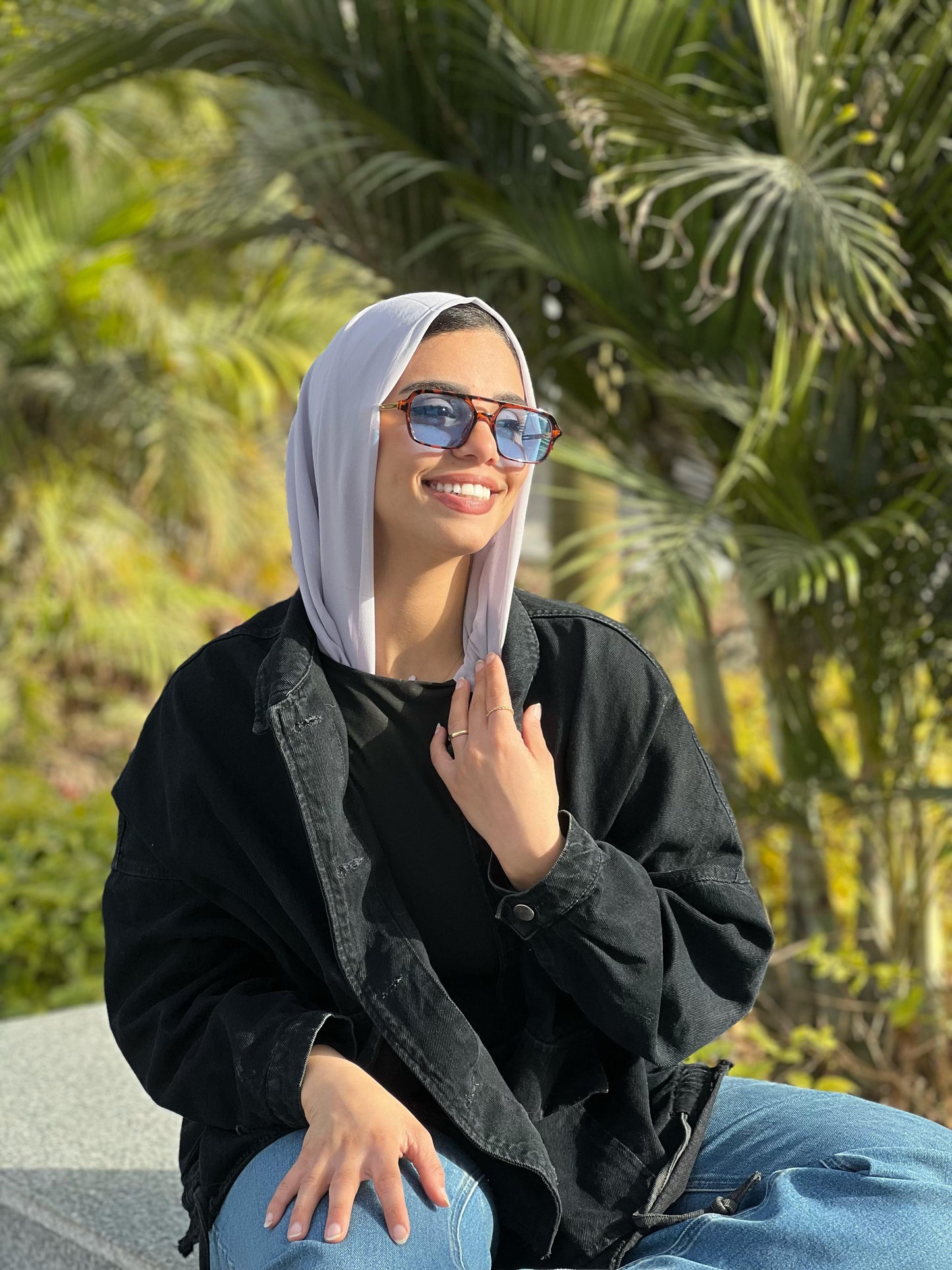 Turkish Double Layer Chiffon Scarf LavendarGray