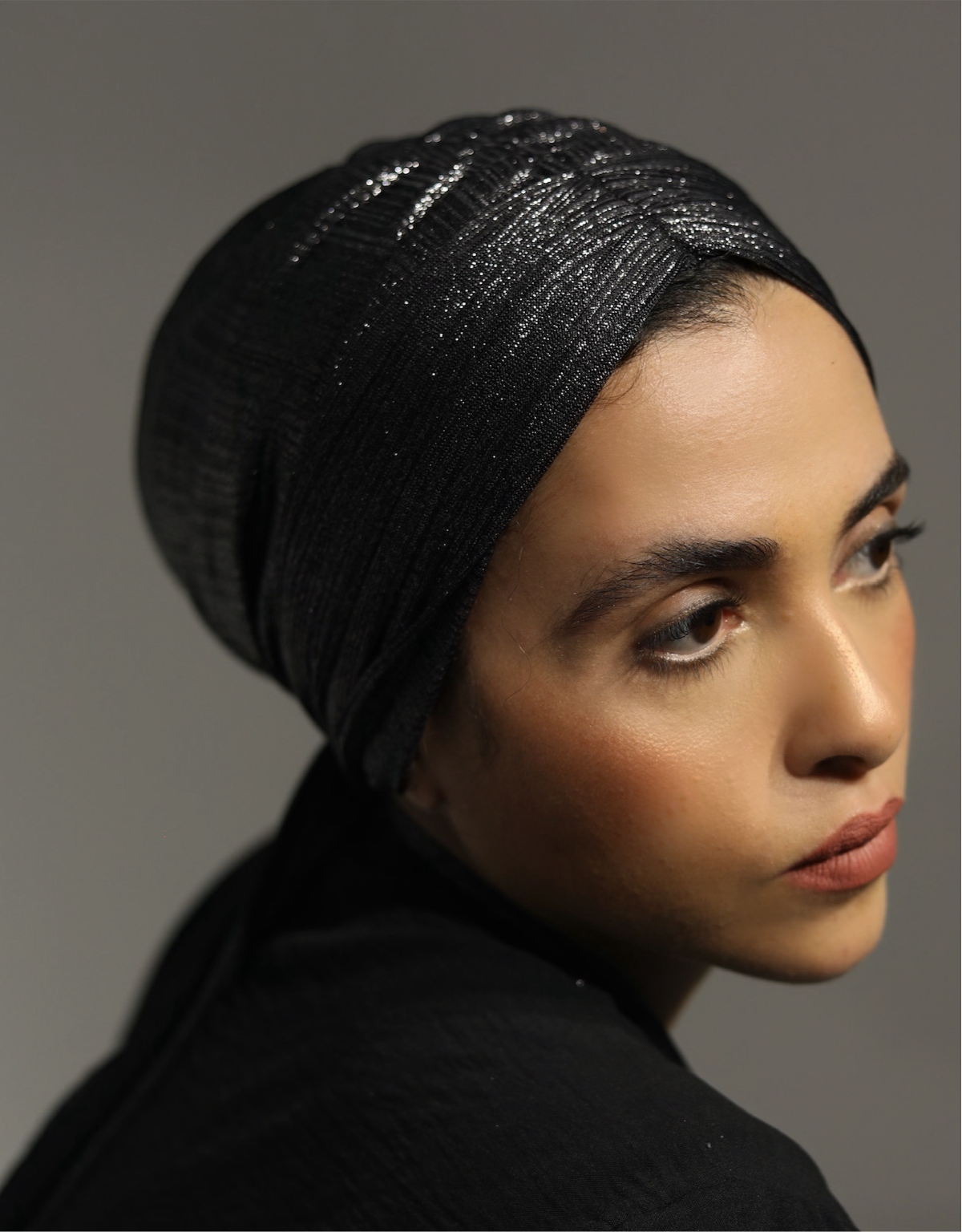 Black Silver Eclipse Wrap Turban