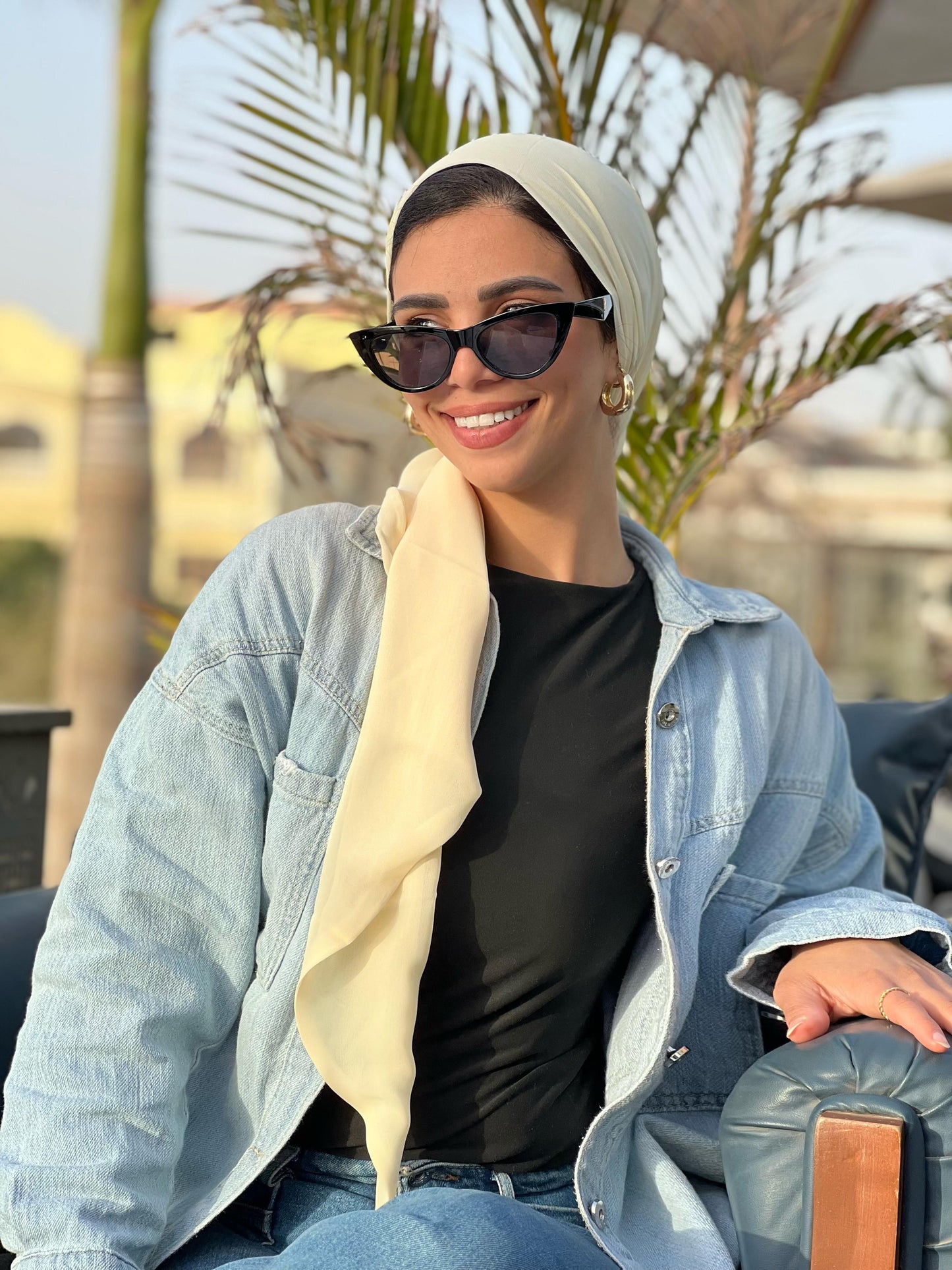 Turkish Double Layer Chiffon Scarf ButterYellow