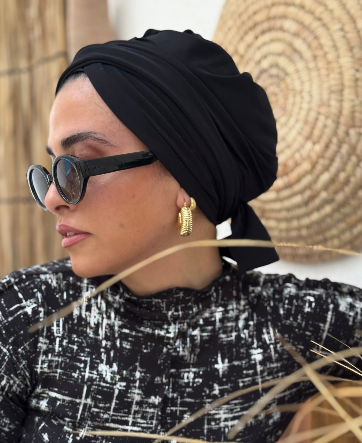 Black Summer Twist Turban