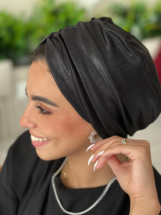 Black Classic Drape Turban