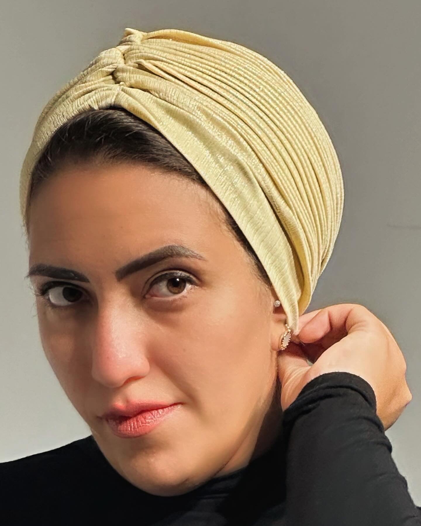 Yellow Gold Whisper Drape Turban (Dual Looks)