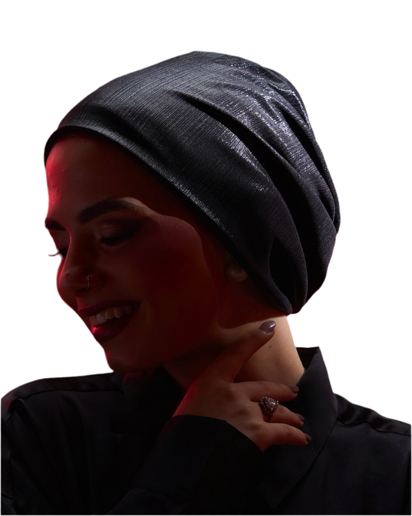 Black Soirée Classic Drape Turban