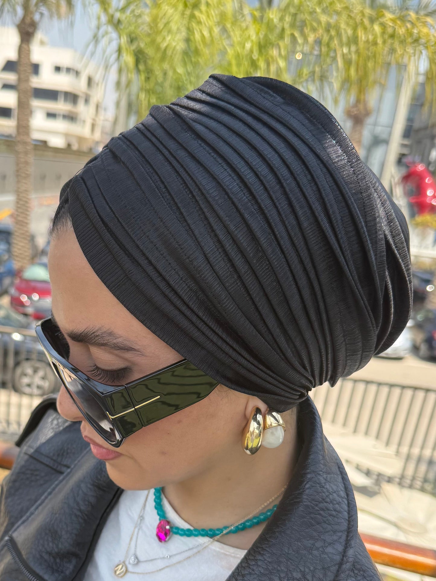 Black Whisper Light Shimmer Turban