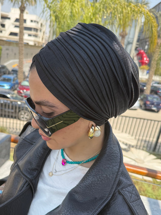 Black Whisper Light Shimmer Turban