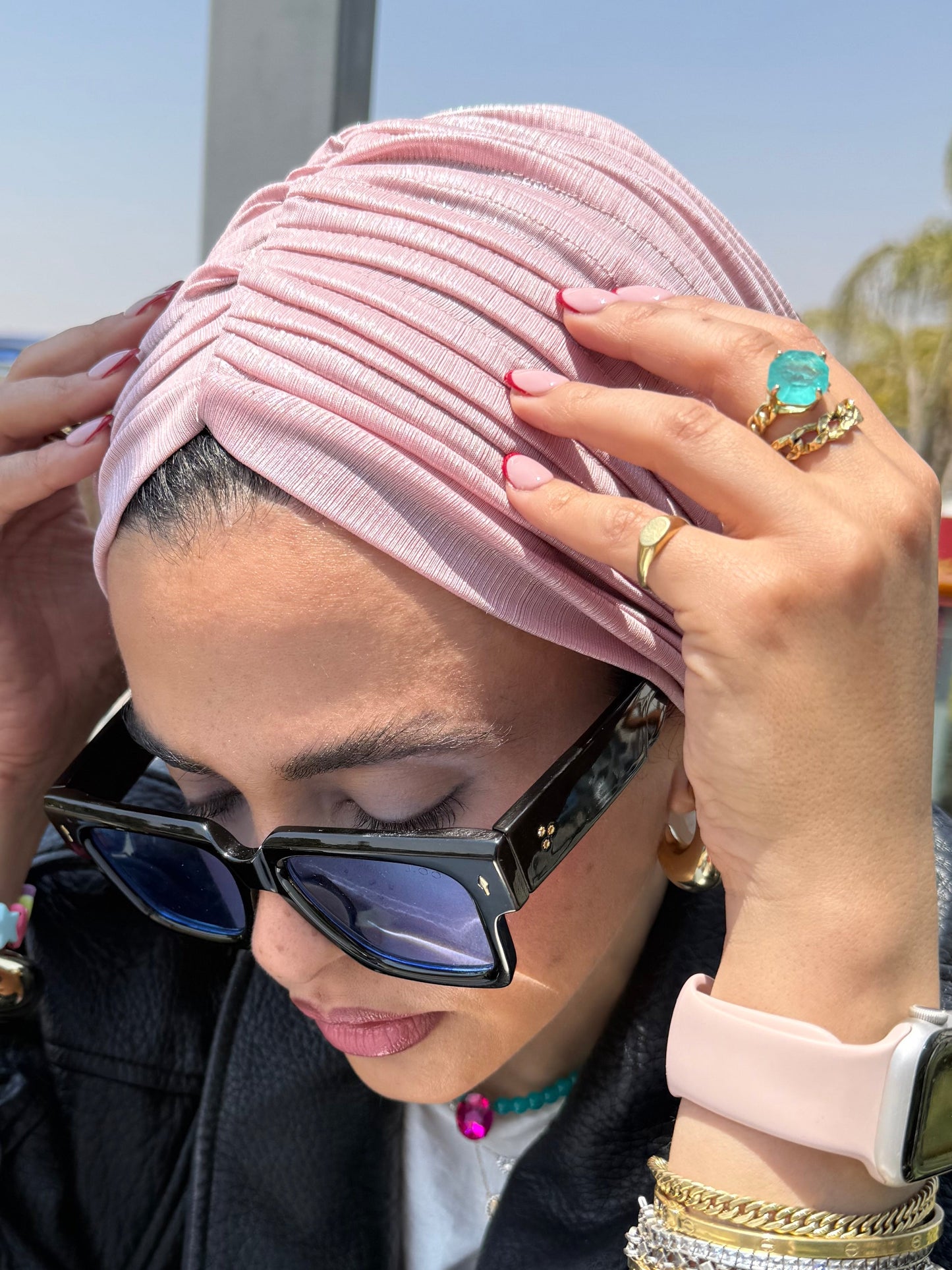 Rose Whisper Light Shimmer Turban