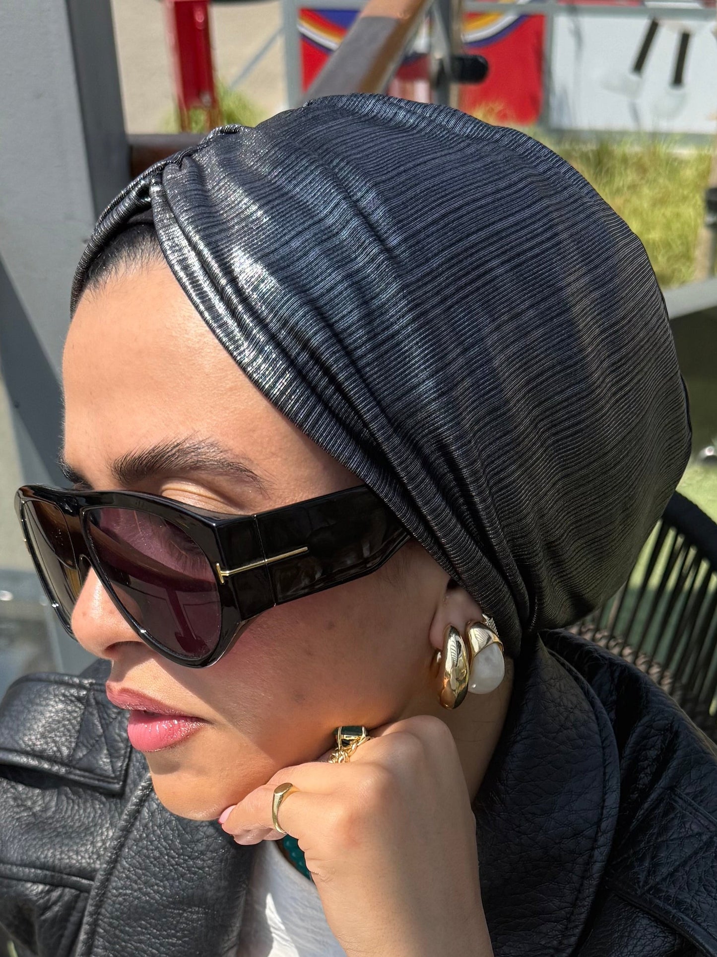 Silver Classic Light Shimmer Turban