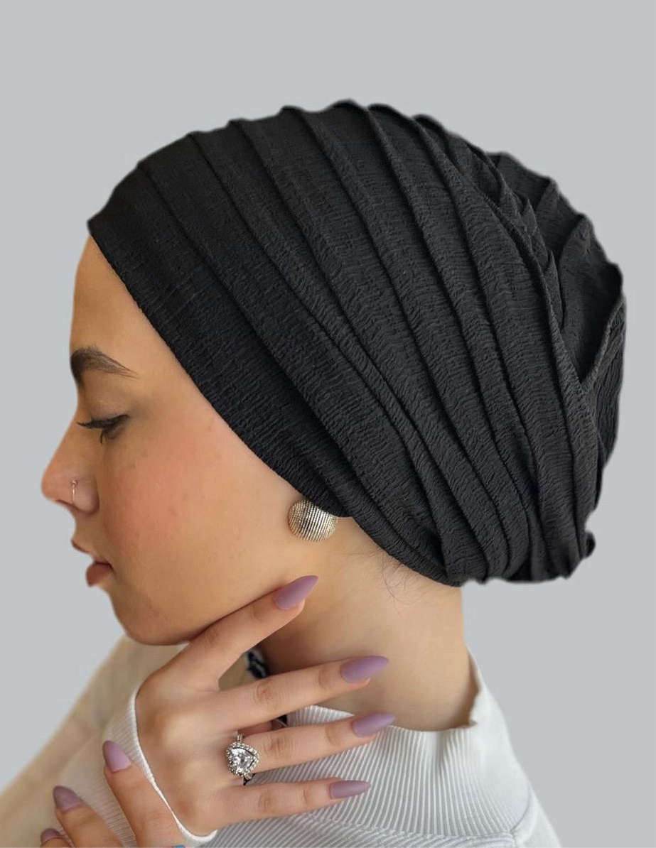 Black Soft Cruchee Turban