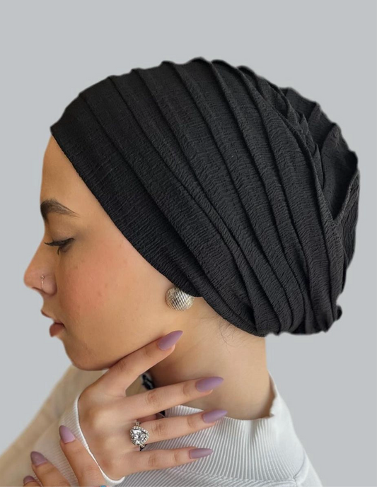 Black Soft Cruchee Turban