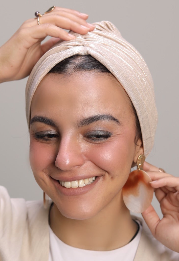 Champagne Whisper Drape Turban (DUAL LOOKS)