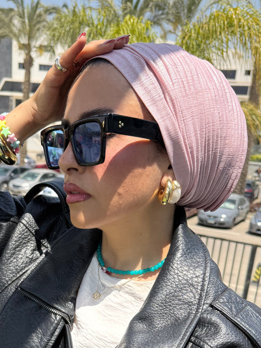 Rose Whisper Light Shimmer Turban