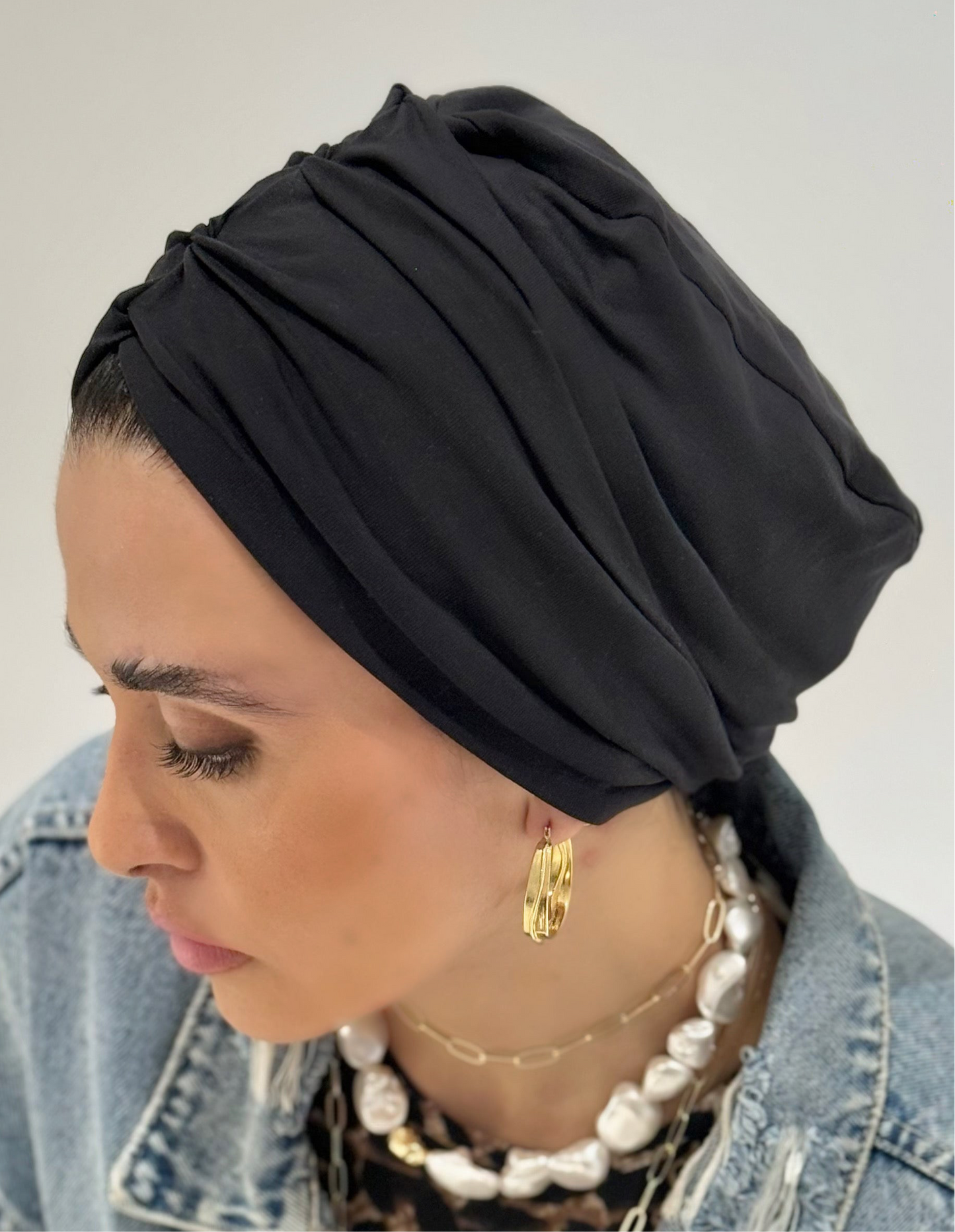 Black Pure Cotton Turban