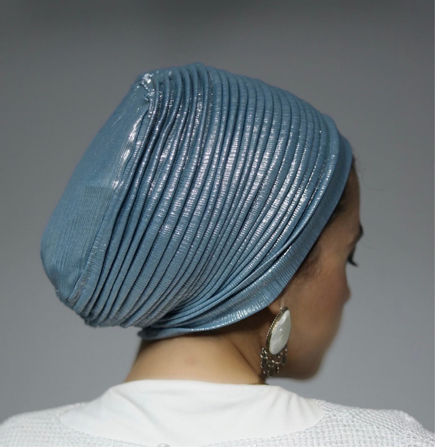 Baby Blue Whisper Drape Turban 💎