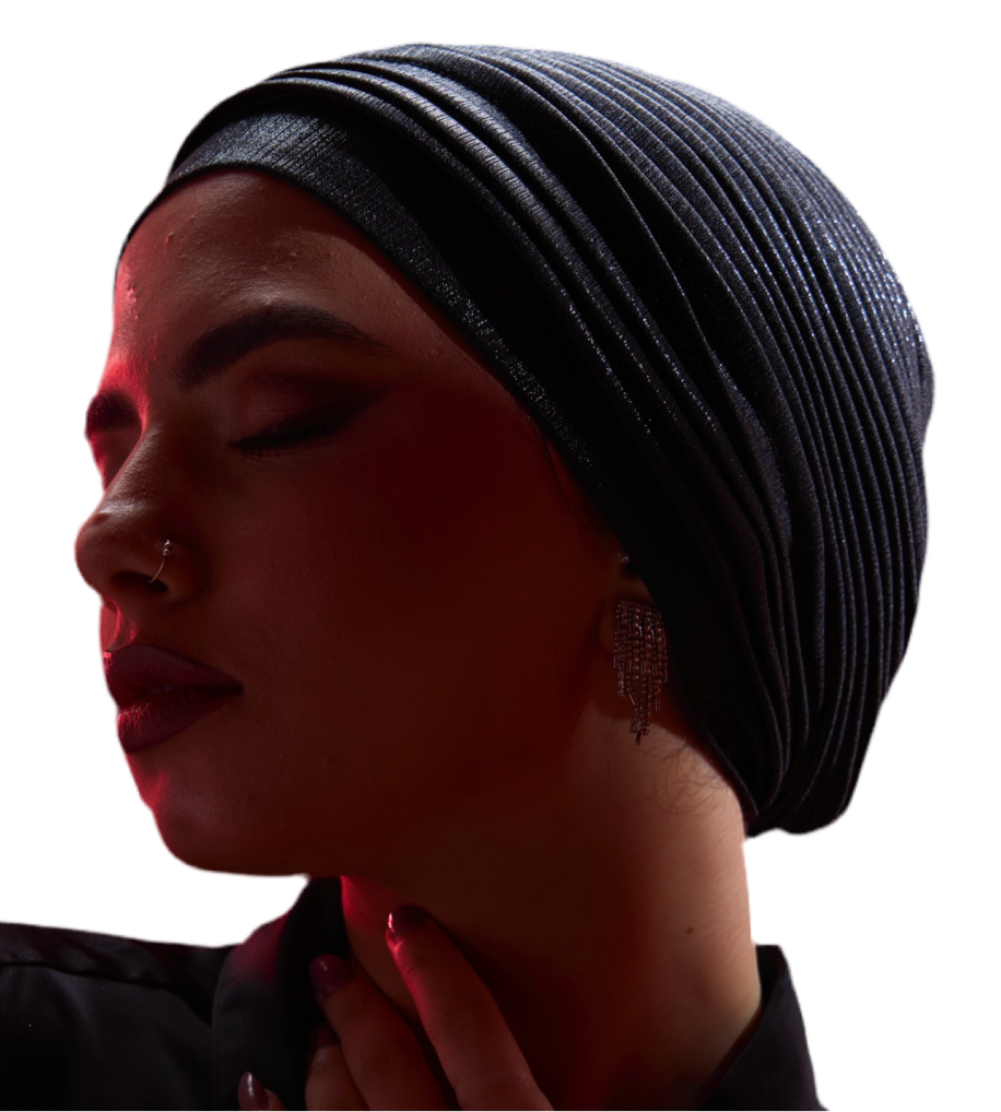 Black Whisper Drape Turban (DUAL LOOKS)