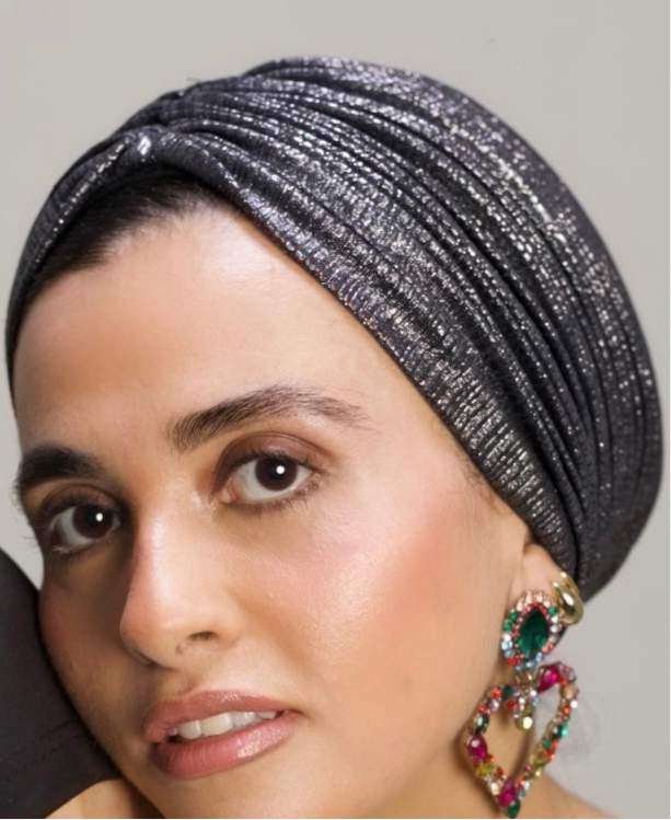 Silver Whisper Drape Turban 🩶