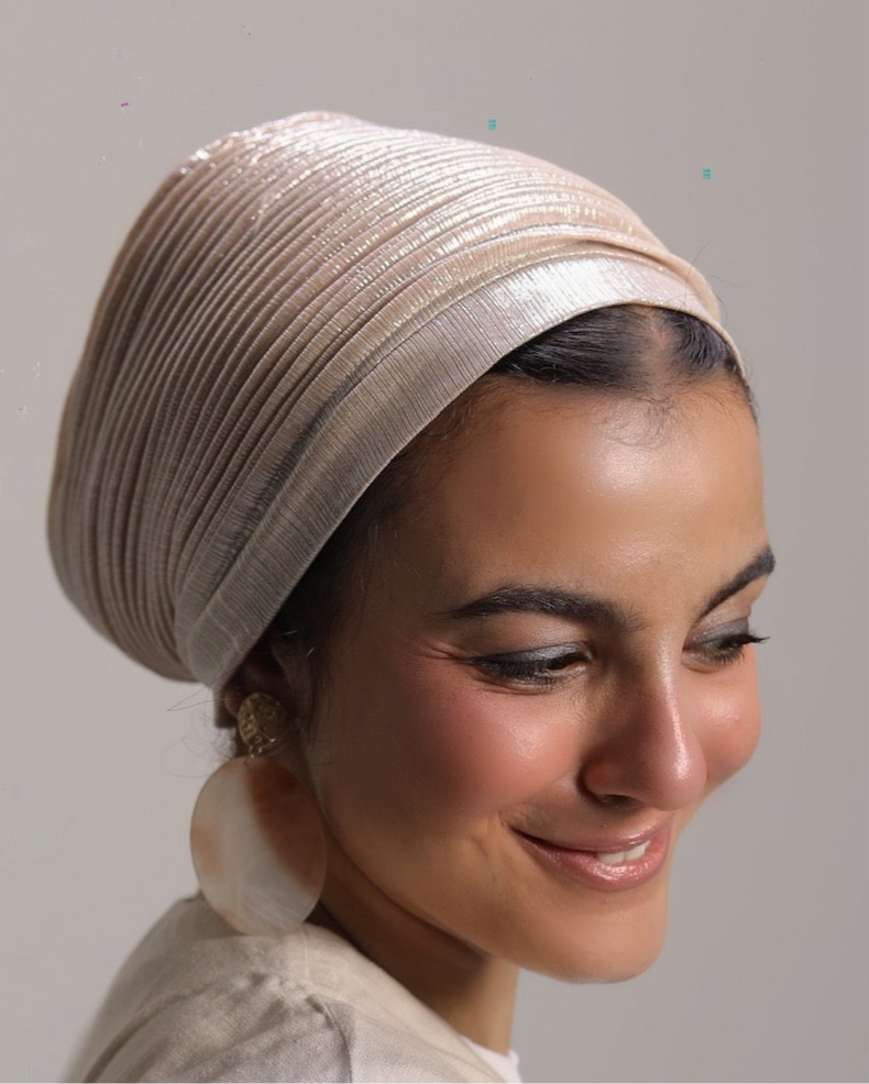 Champagne Whisper Drape Turban (DUAL LOOKS)