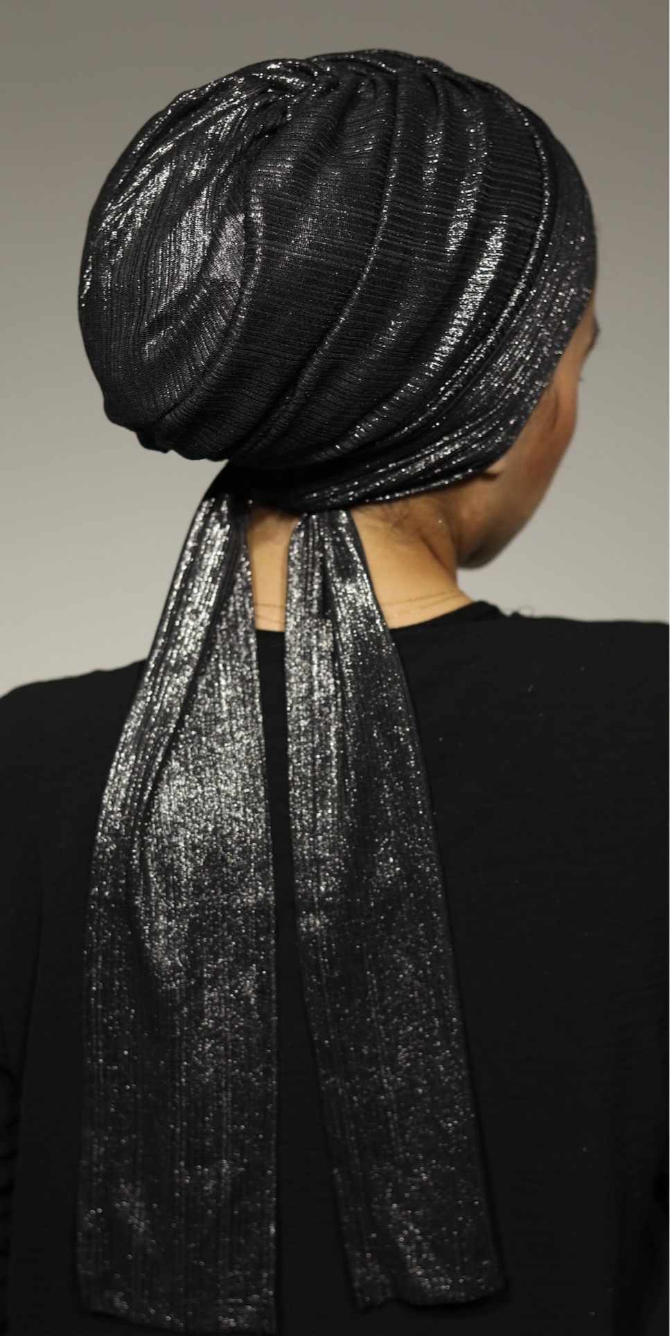 Black Silver Eclipse Wrap Turban